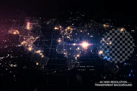 Premium Psd Abstract Futuristic Technological Effects For World Maps