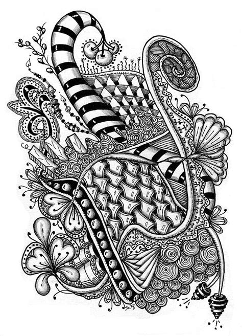 Zentangle Day 24 8x6 Zen Doodle Doodle Art Adult Coloring Coloring Pages Ball Drawing