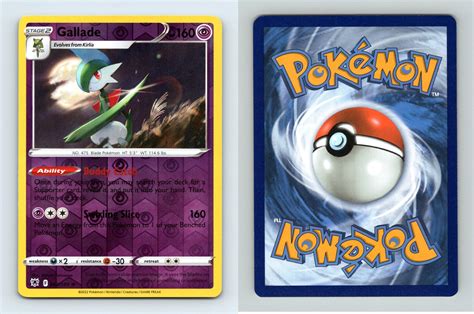 Gallade 62 189 SWSH Astral Radiance Reverse Holo Rare Pokemon 2022 TCG