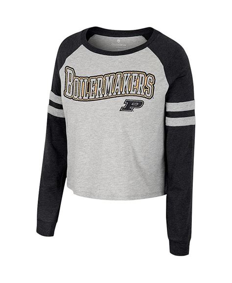 Colosseum Womens Heather Gray Purdue Boilermakers Im Gliding Here