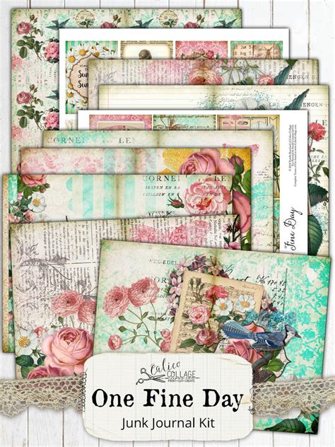 Printable Junk Journal Kit Ephemera Digital Download Pack Etsy