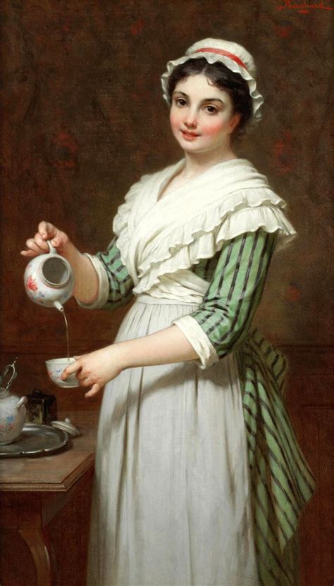 Time For Tea Oil On Canvas By Pierre Francois Bouchard Victorian