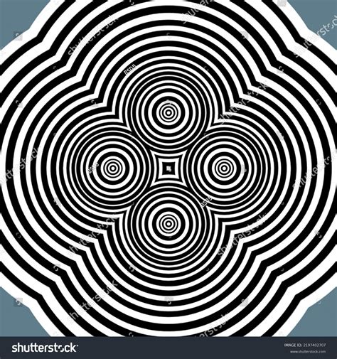 Black White Circle Optical Illusion Design Stock Illustration