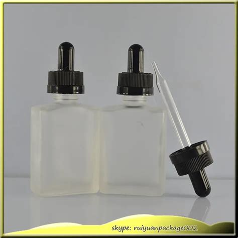 Pcs Ml Square Frosted Glass Bottle With Plastic Dropper Cap Cc