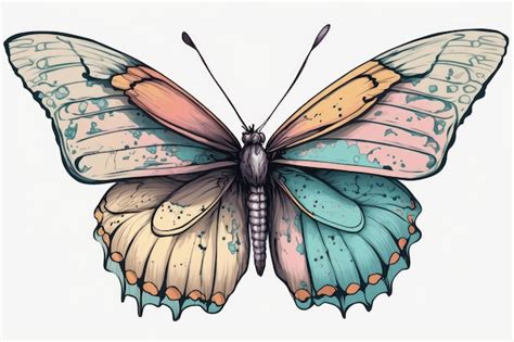 Mariposa Acuarela Arte Dibujado A Mano Estilo De Pintura Foto Premium