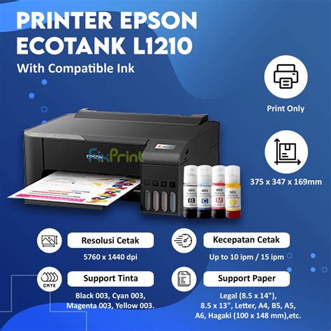 Jual Printer Epson L1210 L1250 WiFi Print A4 L 1210 L 1210 Pengganti