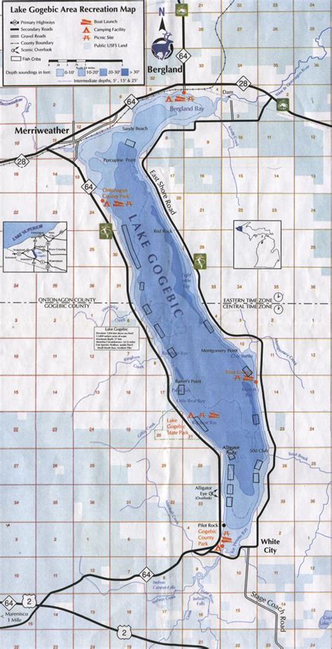 Lake Gogebic Depth Map Draw A Topographic Map