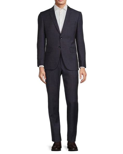 Boss By Hugo Boss H Huge Piece Slim Fit Virgin Wool Suit In Blue For