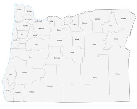 Map Oregon Counties With Names - Map Of Counties Around London