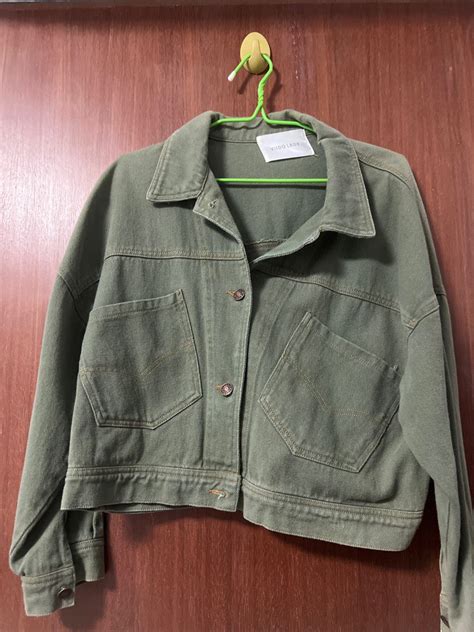 Dark Army Green Denim Jacket Woman Oversized Womens Fashion Coats