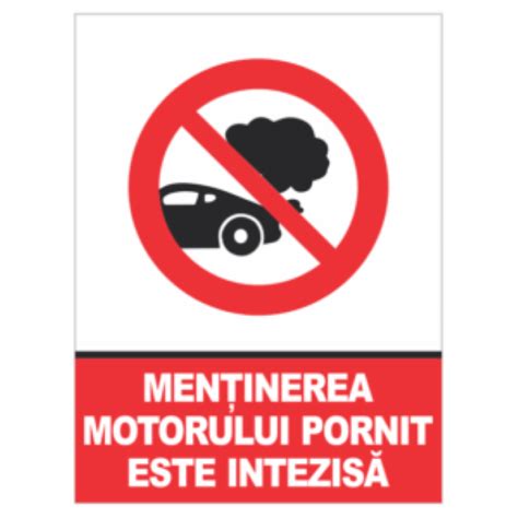 Sticker Decorativ Indicator Interzicere Mentinerea Motorului Pornit