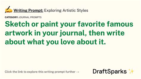 Writing Prompt Exploring Artistic Styles • Draftsparks