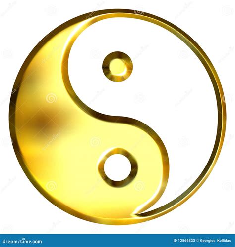 3D Golden Tao Symbol Stock Photos - Image: 12566333