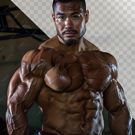 Muscular Hispanic Latino Bodybuilder In Dynamic Pose Premium Ai