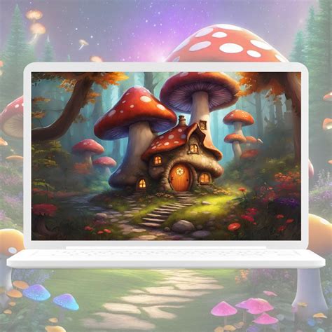 Beautiful Mushroom Wallpaper Cottagecore Wallpaper Lofi Etsy