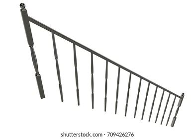 Wooden Staircase Handrails Steps Realistic Vector Stock Vector Royalty