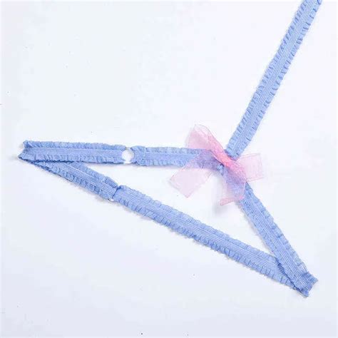 Blue Embroidered Flower Bra And Thong Set Back Aduloty Women S Hollow Out Seductive Lingerie For