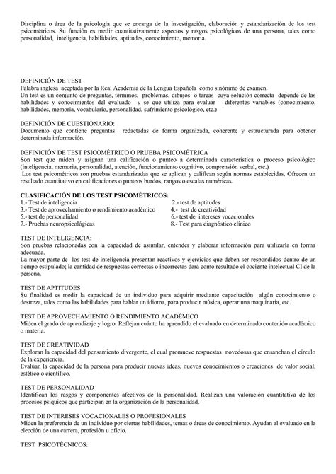 La Evaluacion Psicometrica Pdf