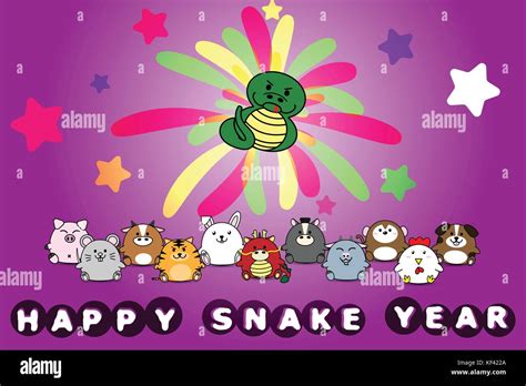 Happy new year for Snake year of animal symbol Chinese zodiac horoscope ...