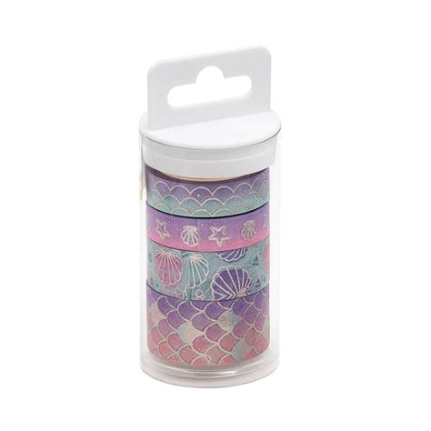 Kit C 4 Washi Tape Sereia Hot Stamping Metalizado 5m BRW