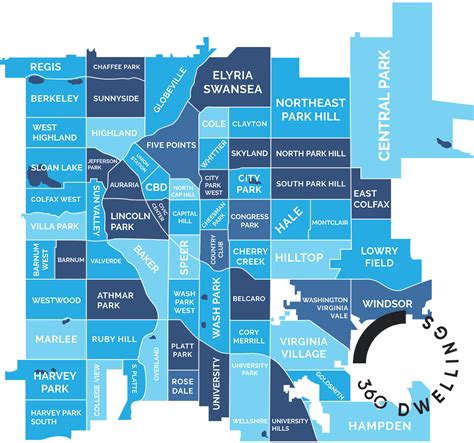 Neighborhoods In Denver Map - Map Of Big Island Hawaii