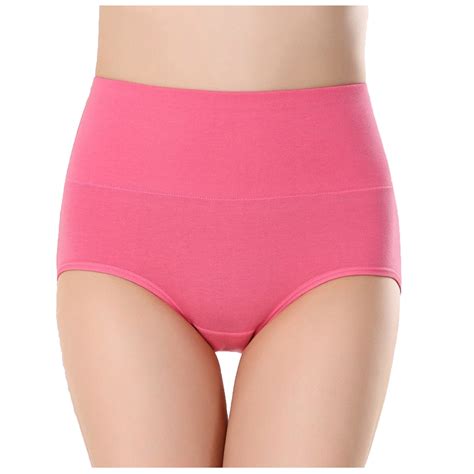 Hfyihgf Women High Waisted Cotton Panties Seamless Stretch Full Coverage Briefs Solid Color