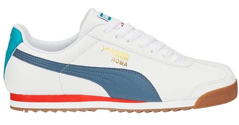 Puma Roma Basic Plus White Evening Sky In Blue For Men Lyst