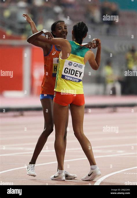 Sifan Hassan Of The Netherlands Left Celebrates With Letesenbet