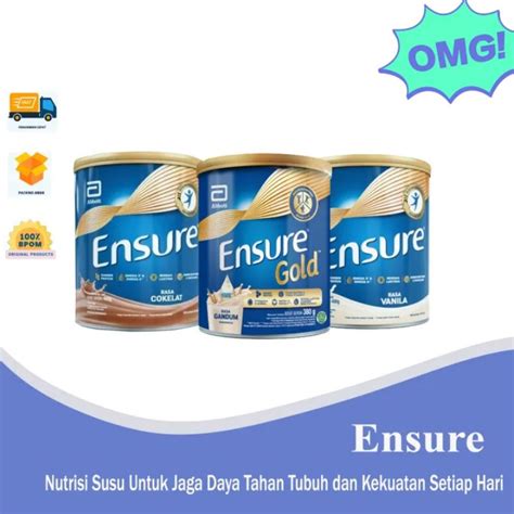 Jual Ensure Susu Bubuk Nutrisi Dewasa Vanila Cokelat Gandum Gr