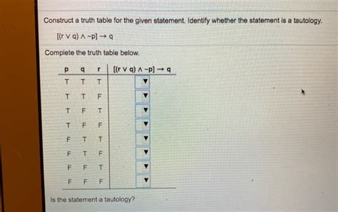 Construct A Truth Table