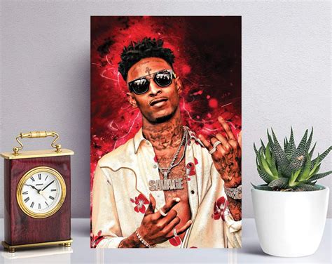 21 Savage Rolled Canvas Rap Custom Canvas Hip Hop Canvas Print