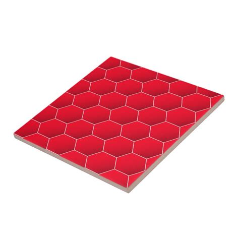 Red geometric hexagon tile | Zazzle.co.nz