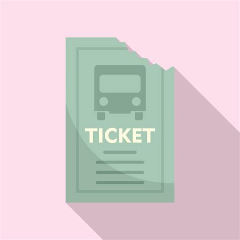 Public Bus Ticket Icon Flat Style Vector Art At Vecteezy