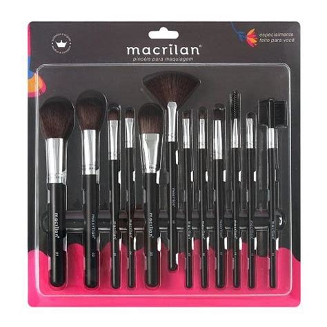 Macrilan Kit Pincel Pinceis Preto Unick Make