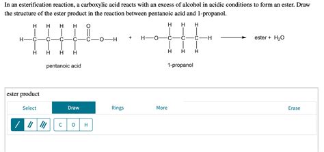 Solved In An Esterification Reaction A Carboxylic Acid Chegg