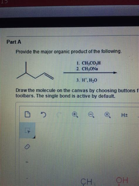 Solved Provide The Major Organic Product Of The Following Chegg