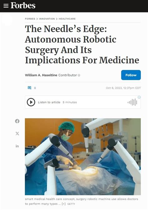 The Needles Edge Autonomous Robotic Surgery And Its Implications For