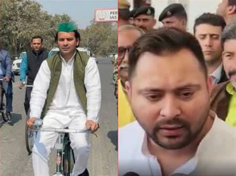 Lalus Son Tej Pratap Rides Cycle To Office Upon Netajis Advice