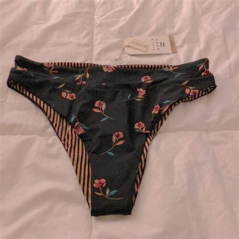 Billabong Swim Bikini Bottom In Floral And Stripes Reversible Poshmark
