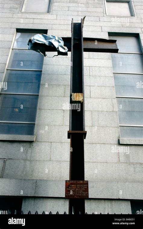 Cross at Ground Zero Site of the World Trade Center Twin Towers on ...