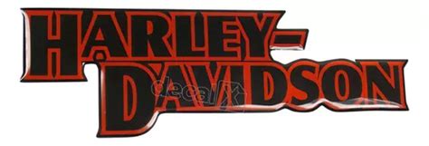 Emblema Adesivo Resinado Harley Davidson Vermelho E Preto Cor Vermelho