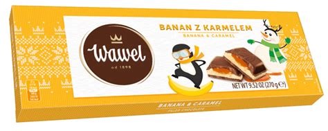 Czekolada nadziewana Banan z karmelem 270g Słodki Wawel