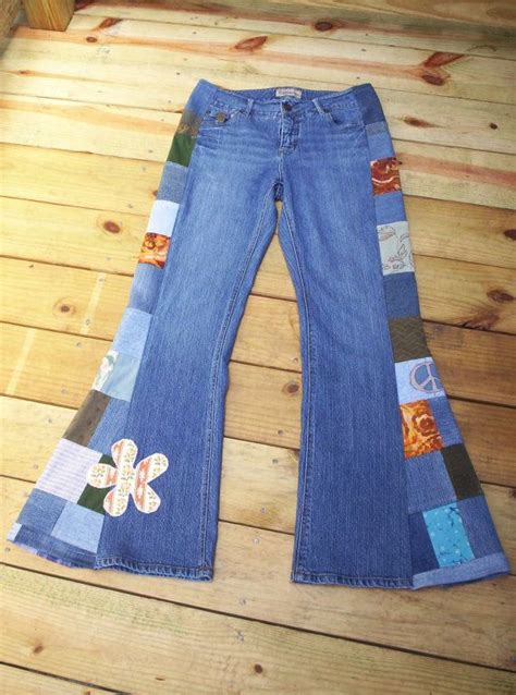 Custom Bell Bottoms You Send Yours Hippie Patchwork Jeans Bell