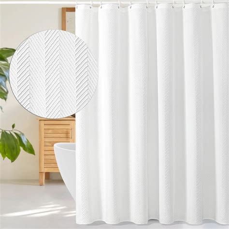 Creative Scents Fabric White Shower Curtain For Bathroom