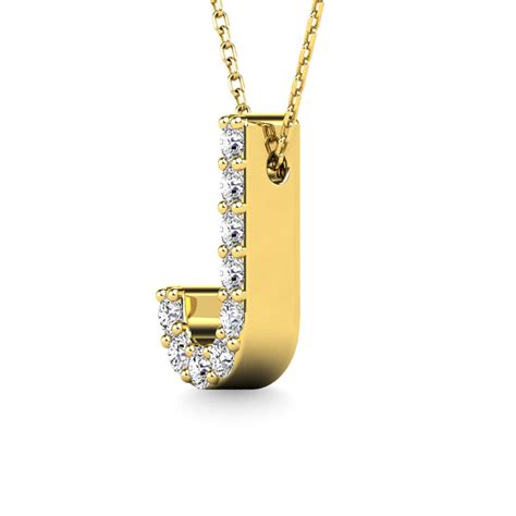 Diamond 110 Cttw Letter J Pendant In 14k Yellow Gold Colosseum