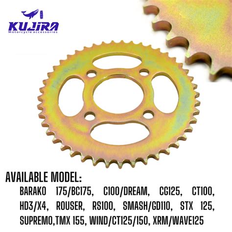 MOTORCYCLE KUJIRA SPROCKET 34T 36T 38T 40T FOR BARAKO C100 CG125