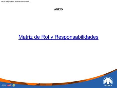 Diseño y definición de Matriz de responsabilidades en el sistema de