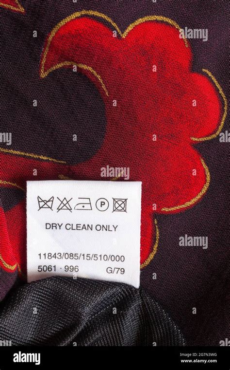 Dry Clean Only Wash Care Symbols Instructions Label In Hamells Womans