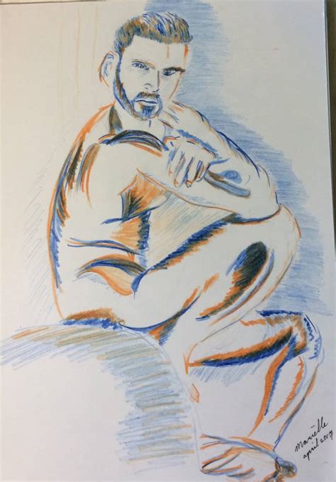 Nude Man Drawing By Marielle Van Woudenberg Saatchi Art