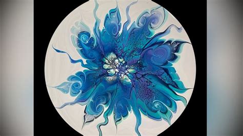 1315 Floating Modified Bloom Technique On A Record Acrylic Paint